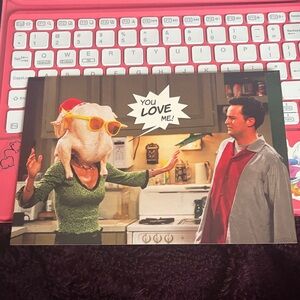 FRIENDS Post Card with Pink Accents and Yellow